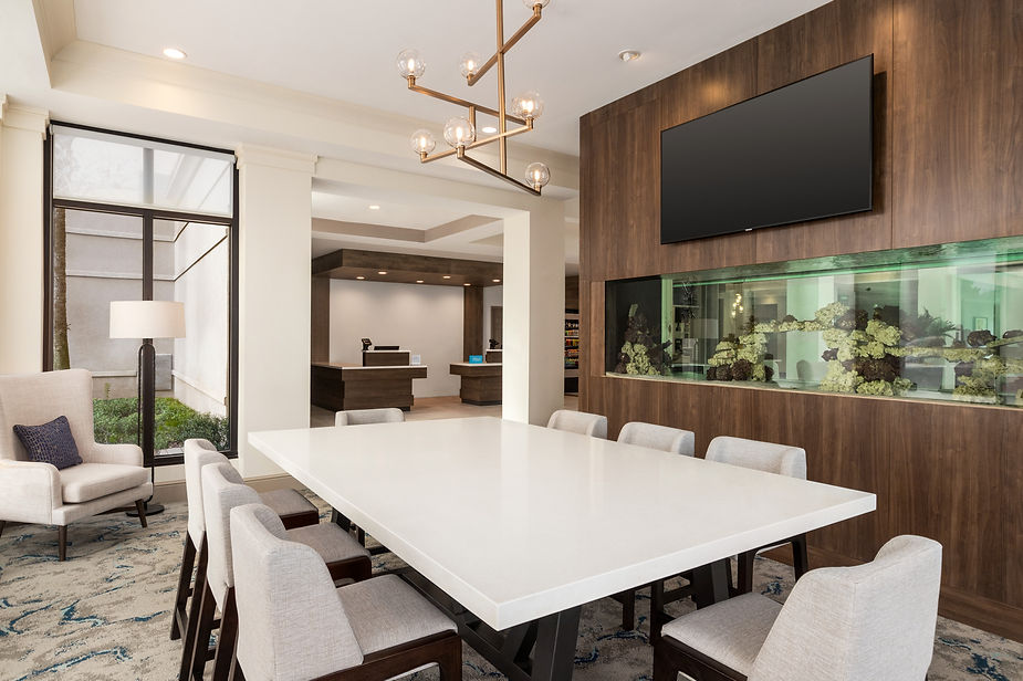 Smart Hotel Remodel of the Hilton Garden Inn Palm Coast FL | new fish tank | smart TV | unique lighting | large table & chairs