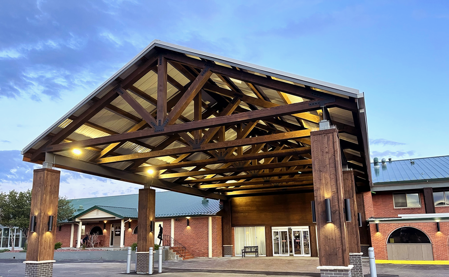 porte cochere reconfiguration and renovation during exterior hotel renovation on the best western in casper wyoming