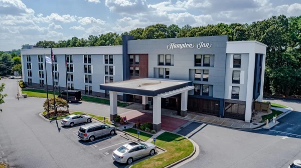 Modern Hampton Inn property showcasing hotel exterior upgrades and preventative renovation