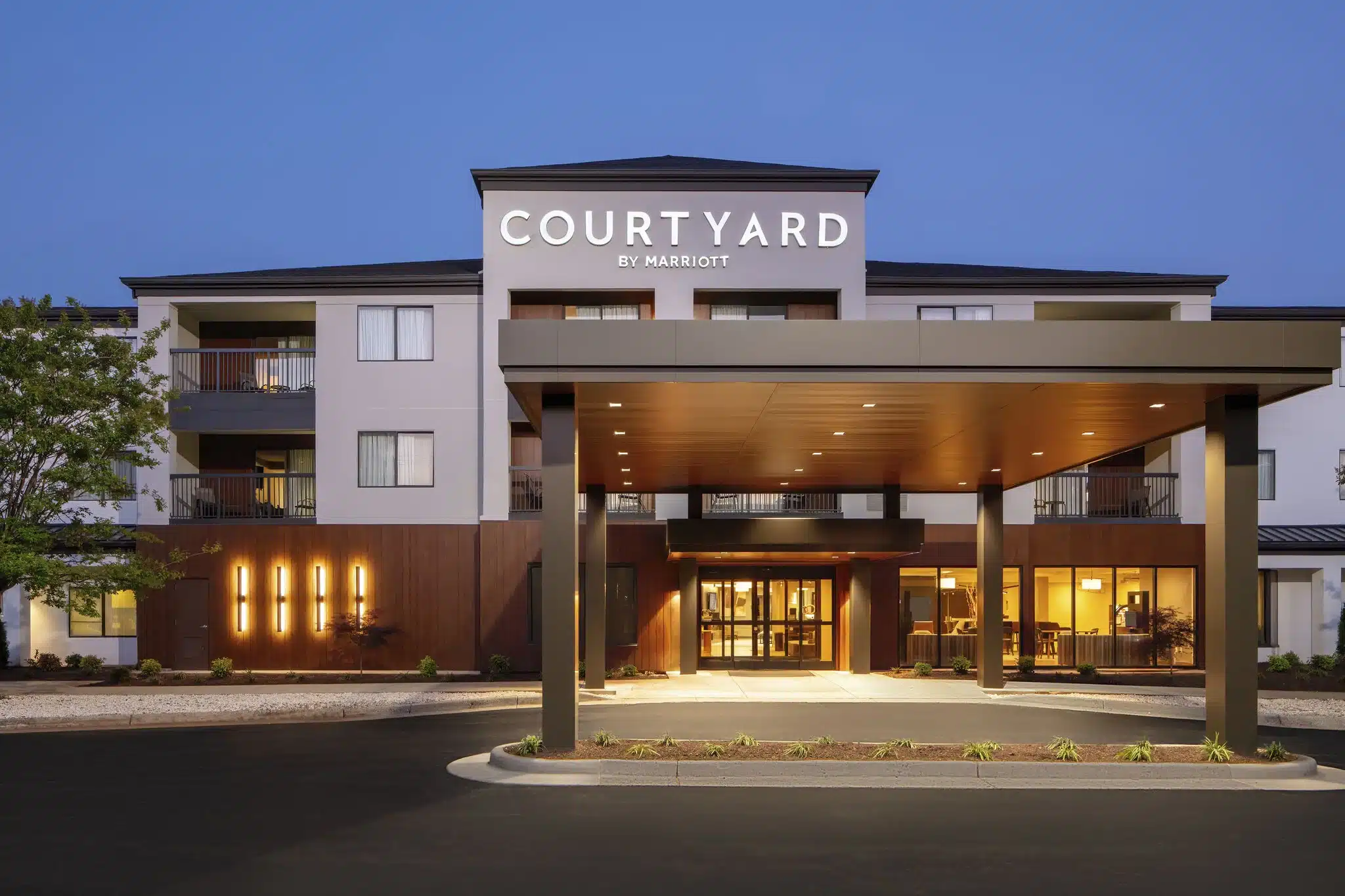 exterior hotel renovation of the courtyard by marriott in lynchburg, virginia 3 (1) hotel exterior renovation for PIP compliance and brand standards
